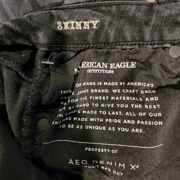 American Eagle AEO Black Skinny Jeans Super Stretch 4Times Women's 2 Fitted EUC - Picture 6 of 8